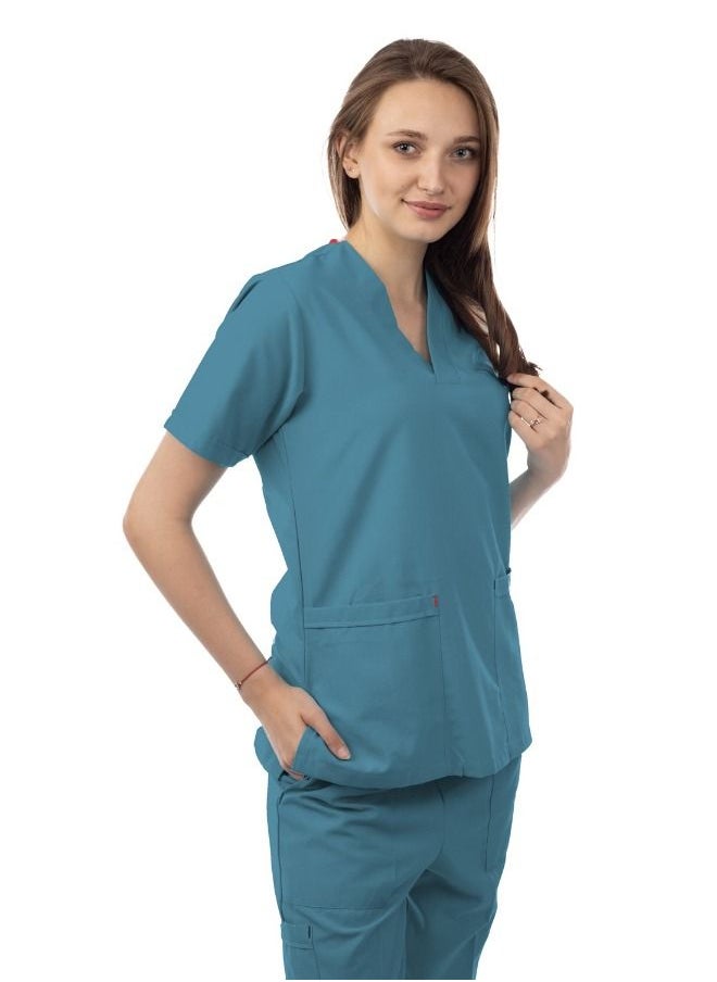 APEX Dark Teal Female Classic Scrub  - Image 2