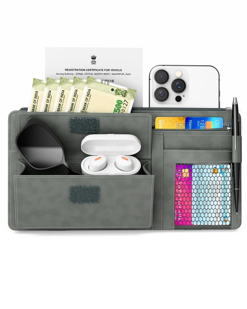 FEDUS Pack of 2 Premium Car Sun Visor Organizer and Storage Car Document Holder, Sunglasses Holder for Car, Car All New Accessories Multipocket Pouch Auto Interior Accessories for Truck, SUV,Van - Image 1