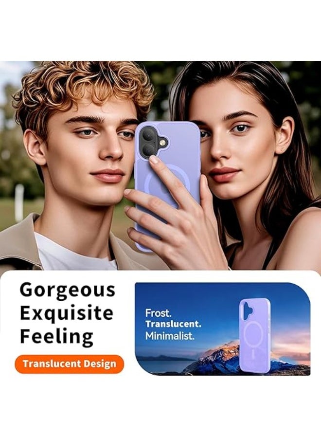 Magnetic for iPhone 16 Plus Case, [Compatible with Magsafe] [Translucent Matte] Slim Shockproof Women Men Girls Protective Phone Case for iPhone 16 Plus 6.7 inch (Light Purple) - Image 5