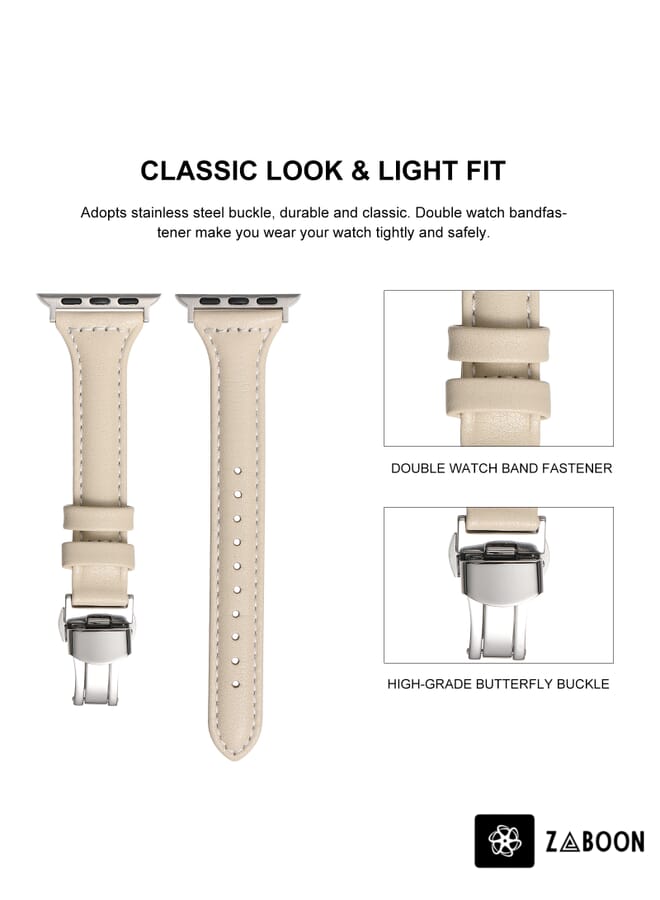 Zaboon Small Waist Butterfly Buckle Watch Band Replacement Band For Apple Watch Series 8&7 41mm / SE 2&6&SE&5&4 40mm / 3&2&1 38mm - Image 4