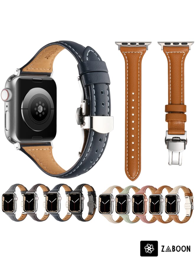 Zaboon Small Waist Butterfly Buckle Watch Band Replacement Band For Apple Watch Series 8&7 41mm / SE 2&6&SE&5&4 40mm / 3&2&1 38mm - Image 3