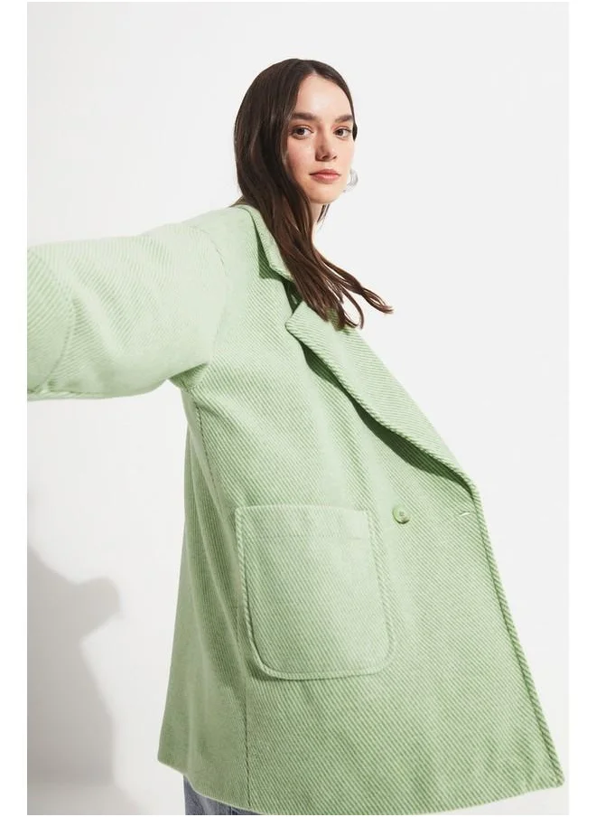 JUNE June Low Sleeve Oversize Coat Light Green