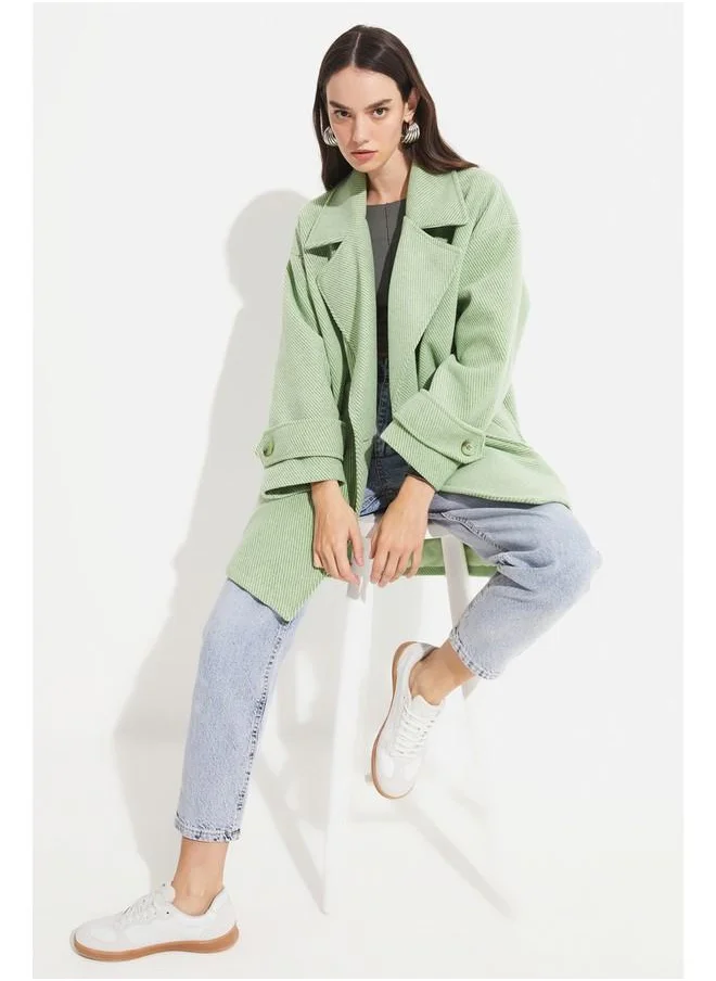 JUNE June Low Sleeve Oversize Coat Light Green