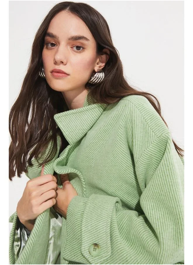 JUNE June Low Sleeve Oversize Coat Light Green