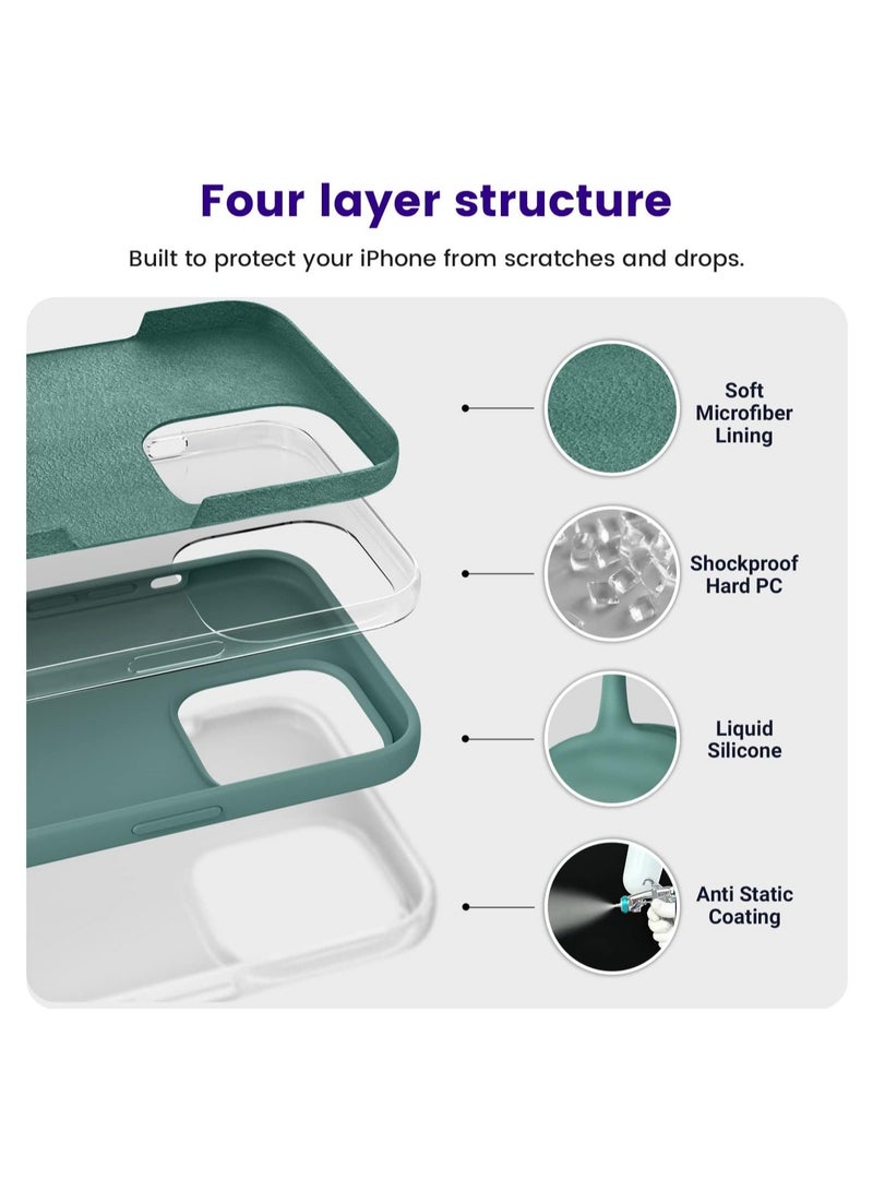 ELTRAZONE Designed for iPhone 14 Pro Max Phone Case, Silicone Shockproof Slim Thin Phone Case for iPhone 14 Pro Max 6.7 inch (Pine Green) - Image 2