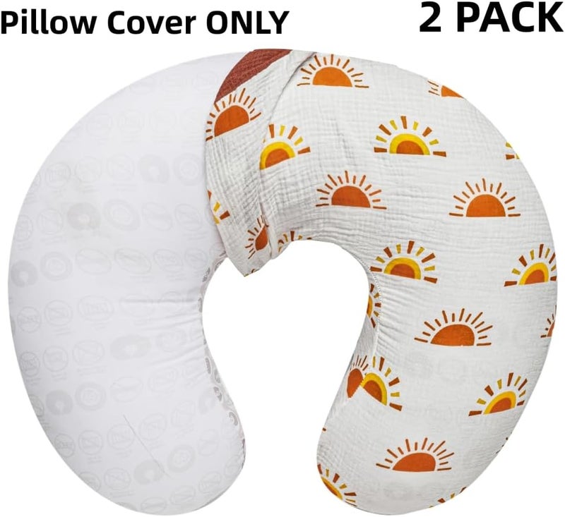 FIGEPO 2 Pack Muslin Nursing Pillow Covers - Image 5