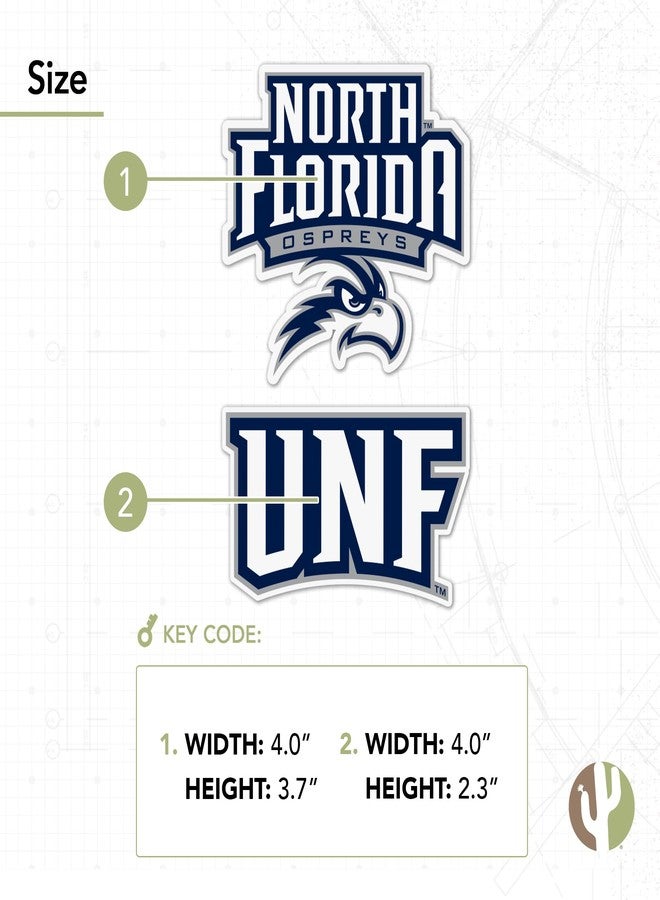 Desert Cactus University of North Florida UNF Ospreys Sticker Vinyl Decal Laptop Water Bottle Car Scrapbook (4 Inch Set V1) - Image 4