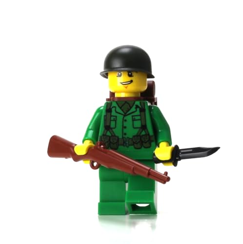Battle Brick 16 Inches Tall US Army WW2 Rifleman Soldier Collectible Custom Minifigure Printed in the USA Genuine Military Minifig Great Gift for Ages 8 to Adult AFOL - Image 1