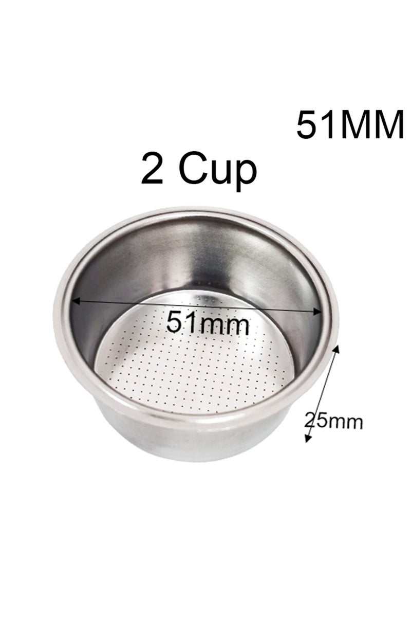 2 Cup 51mm 1Pcs 51mm 58mm 1 cup 2 cup 4 cup filter Replacement Filter Basket for Coffee Bottomless P