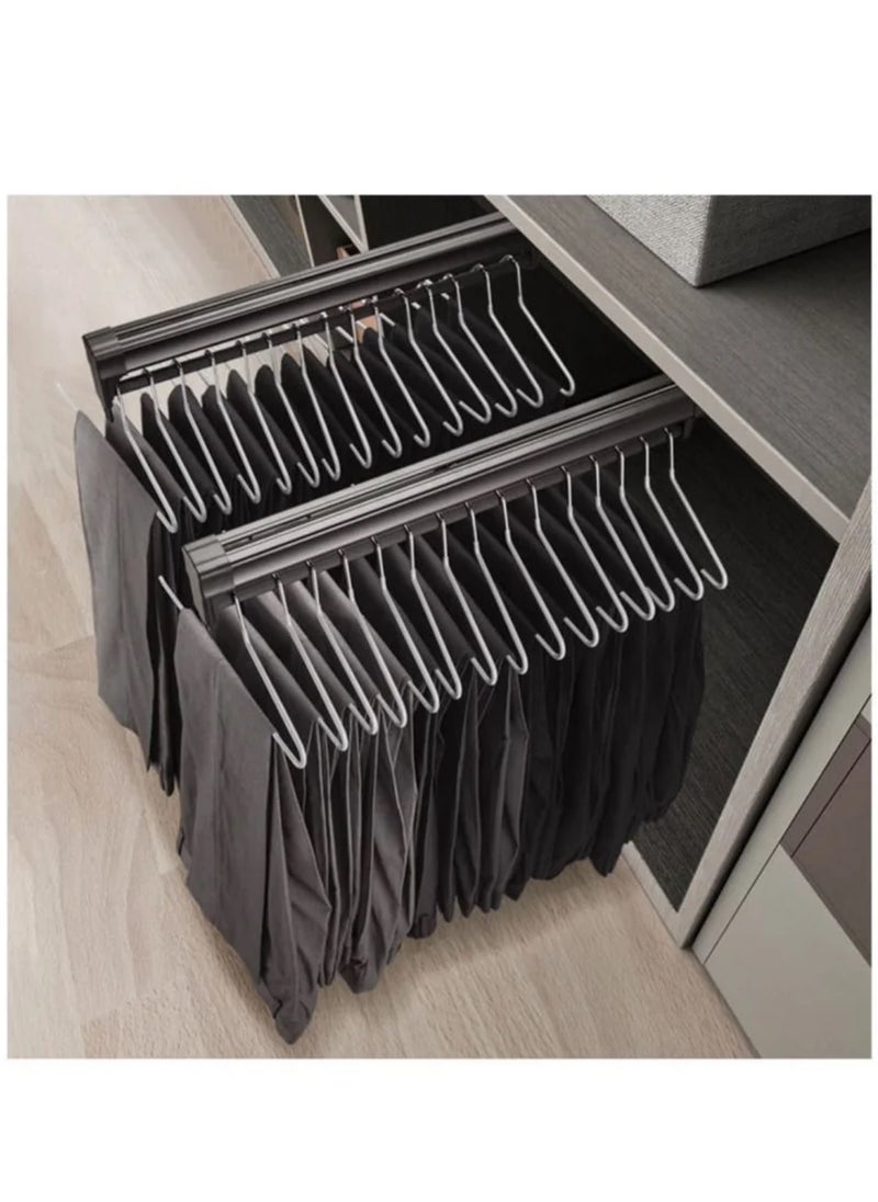 Generic - Pull Out Clothes Trouser Hanger and Multiple Pants Rack Shelves with Adjustable Length for Saving Space - Image 1