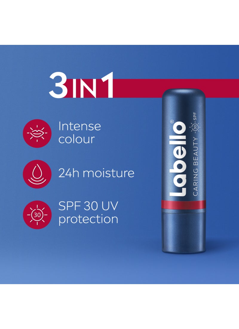 Labello بلسم الشفاه الجمالي الأحمر للعناية بالشفاه وخدود SPF 30 مرطب مع تلوين واقي من الشمس - Image 2