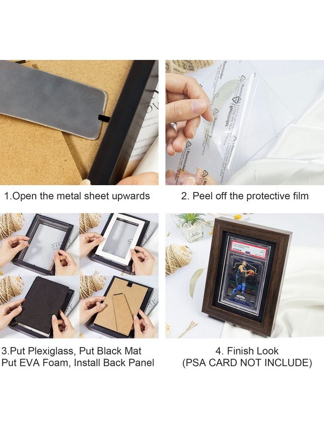 tutata - Psa Graded Card Display Frame Walnut Frame For Psa Card Sport Card Display Case - Image 1