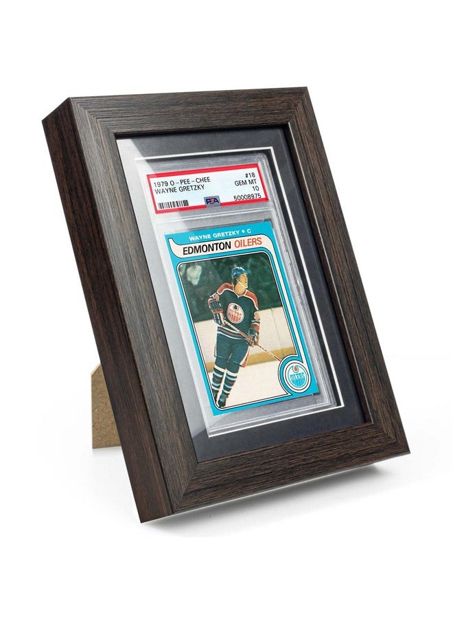tutata - Psa Graded Card Display Frame Walnut Frame For Psa Card Sport Card Display Case - Image 1