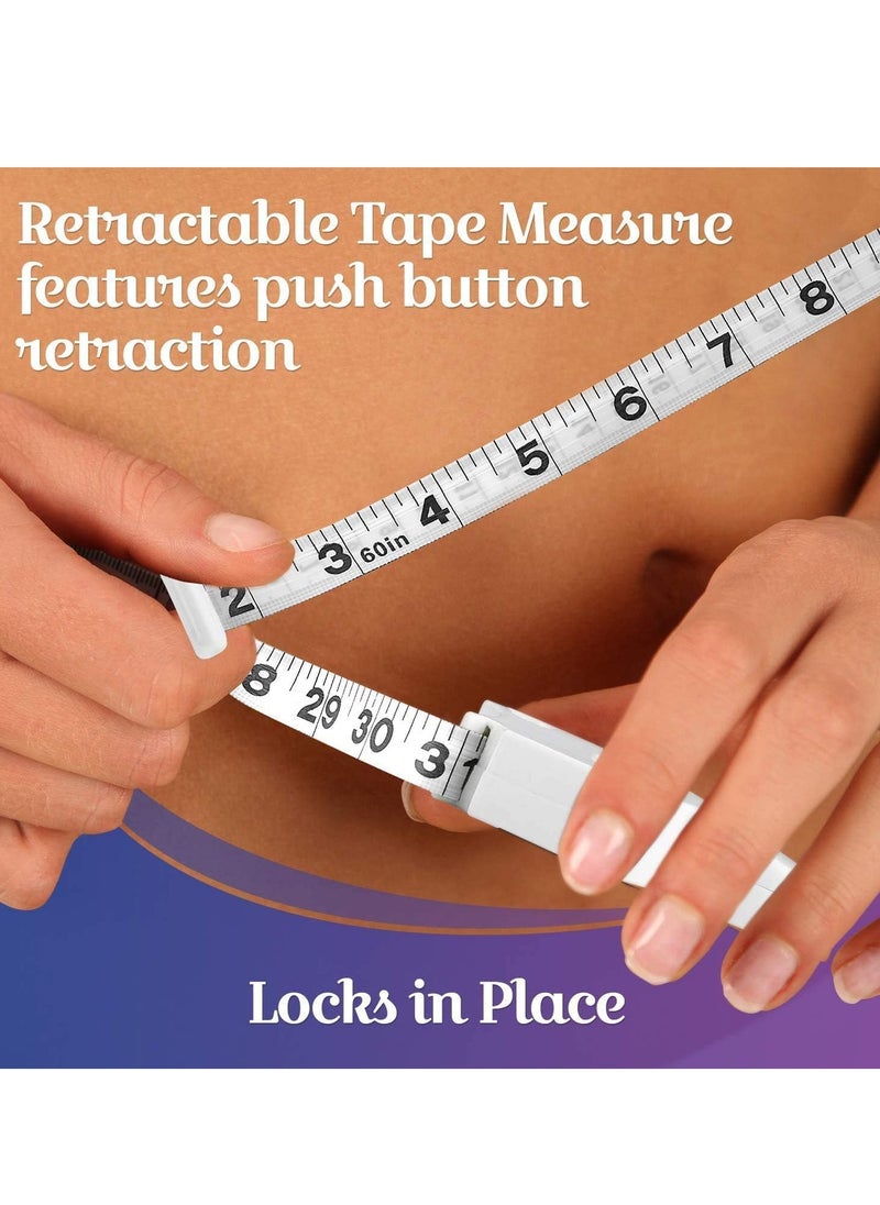 Generic - Body Fat Caliper and Measuring Tape for Body - Skinfold Calipers and Body Fat Tape Measure Tool for Accurately Measuring BMI Skin Fold Fitness and Weight-Loss, (White) - Image 1