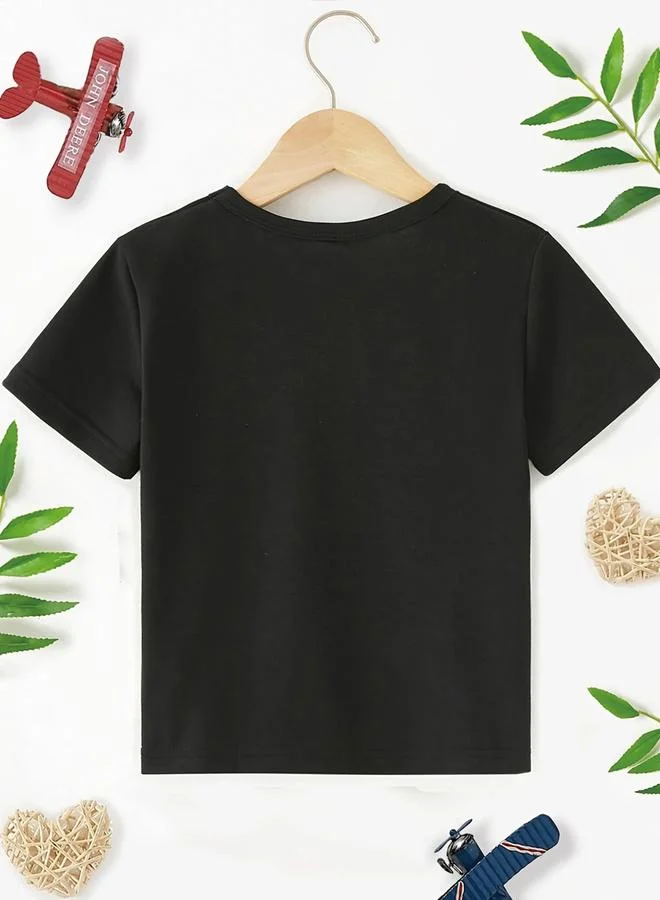 Take Two Take Two Boys Slogan Print Round Neck T-Shirt
