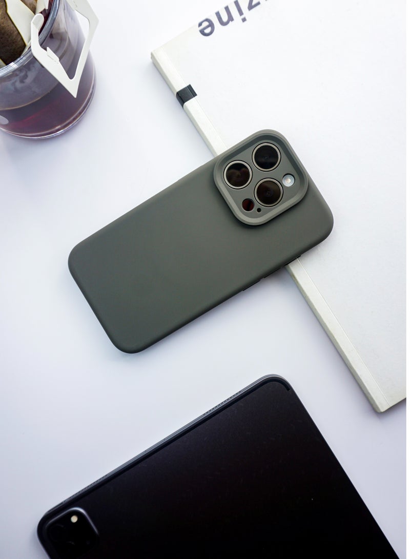 iPhone 15Pro Max Silicone Case with MagSafe Grey - Image 1