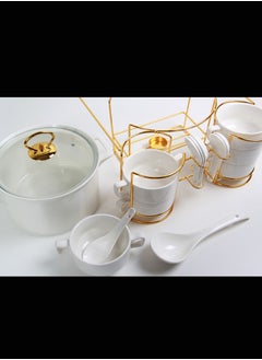 ماركة غير محددة طقم وعاء شوربة مع زبديات أوعية تقديم  - Image 4