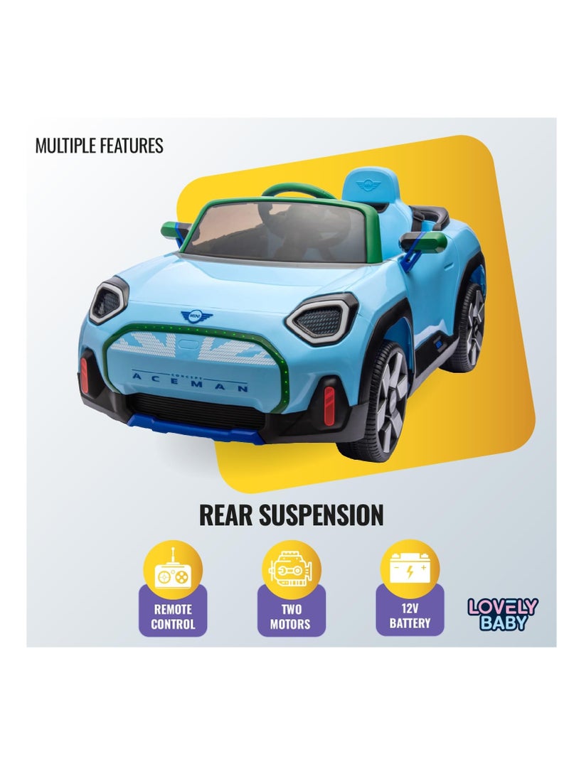 Lovely Baby Mini Aceman Electric Ride On Car - Blue  - Image 2