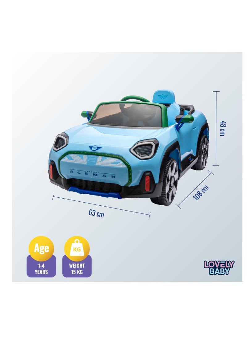 Lovely Baby Mini Aceman Electric Ride On Car - Blue  - Image 5