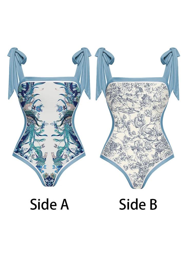 2-Piece Women Swimsuit with Skirt Holiday Beach Dress Female Retro Swimwear Vintage Surf Wear Summer - Image 2