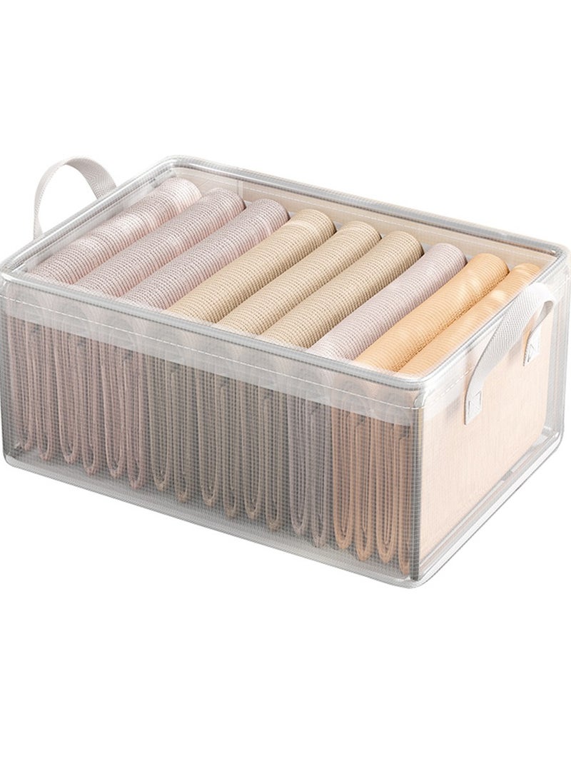  CityRiya-Long صندوق تخزين صناديق تخزين الملابس، صندوق تخزين الملابس مع مقبض، منظمات خزانة قابلة للطي لتخزين الملابس، سلال تخزين لتنظيم الألعاب والملابس والكتب والمكتب، 48 × 28 × 20 سم - Image 1