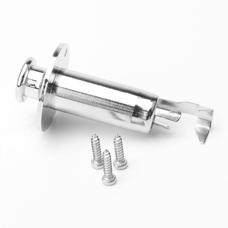 Swhmc Stereo Guitar Bass Barrel Jack Cylinder Output Jacks with 3 Pins Electric Guitar End Pin Stereo Output Jack Socket 1/4inches, Chrome - Image 3