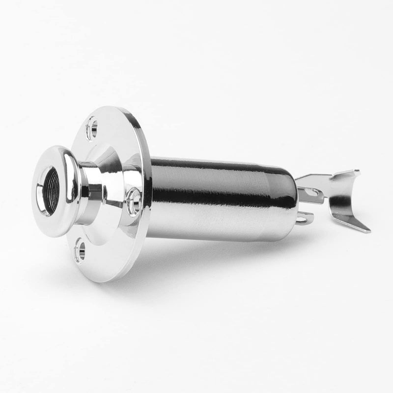 Swhmc Stereo Guitar Bass Barrel Jack Cylinder Output Jacks with 3 Pins Electric Guitar End Pin Stereo Output Jack Socket 1/4inches, Chrome - Image 5