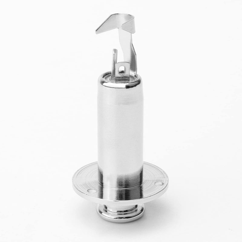 Swhmc Stereo Guitar Bass Barrel Jack Cylinder Output Jacks with 3 Pins Electric Guitar End Pin Stereo Output Jack Socket 1/4inches, Chrome - Image 4