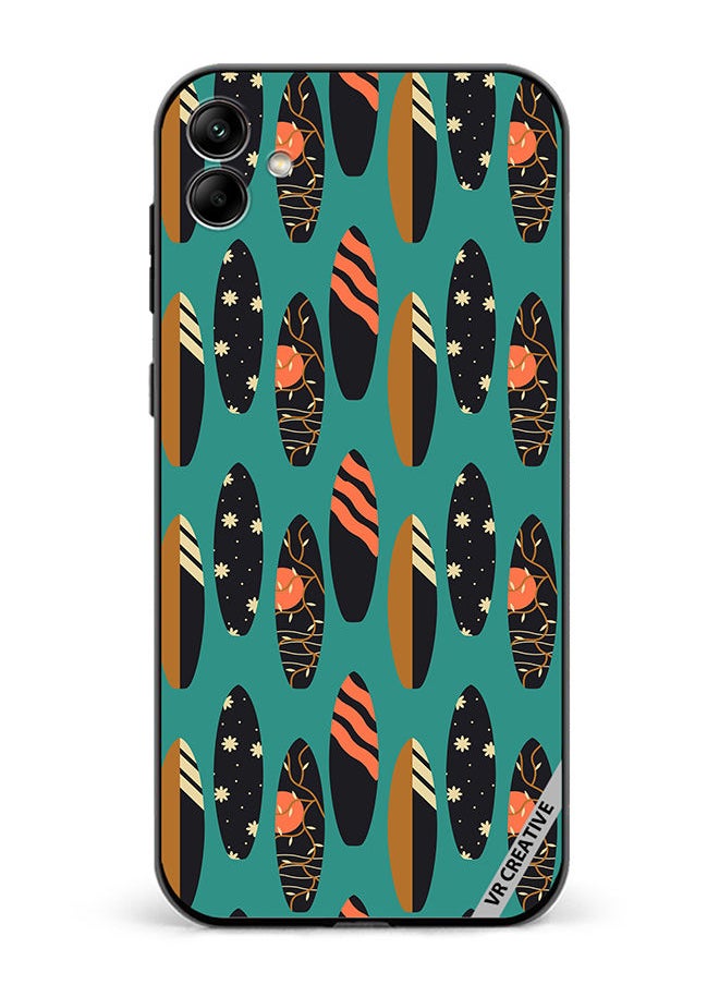 Protective Case Cover For Samsung Galaxy A04 Pattern With Surfboards Design Multicolour