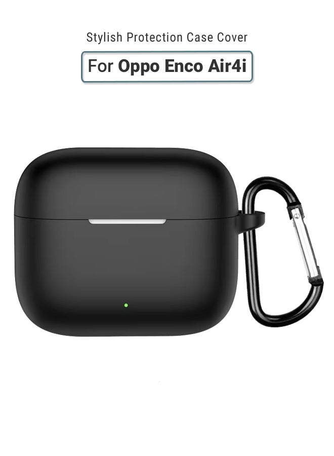 huanmate Oppo Enco Air4i Silicone Case Cover - Black - Made with Soft Silicone, Lightweight & Durable - Stylish Design, Accurate Cut-outs, Easy Installation & Removal  - Image 1