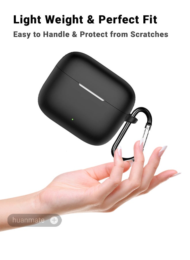 huanmate Oppo Enco Air4i Silicone Case Cover - Black - Made with Soft Silicone, Lightweight & Durable - Stylish Design, Accurate Cut-outs, Easy Installation & Removal  - Image 3
