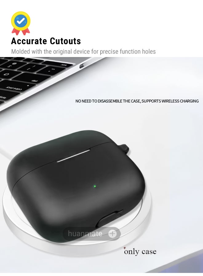 huanmate Oppo Enco Air4i Silicone Case Cover - Black - Made with Soft Silicone, Lightweight & Durable - Stylish Design, Accurate Cut-outs, Easy Installation & Removal  - Image 5