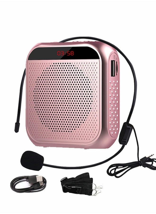 Generic - Voice Amplifier with Wired Microphone Headset, Portable Rechargeable Pa System Speaker Personal Microphone Speech Amplifier, Loudspeaker for Teachers Tour Guides Coaches Metting Yoga Fitness - Image 1