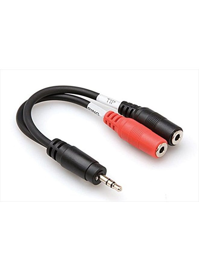 Hosa YMM-261 3.5 mm TRS to Dual 3.5 mm TSF Stereo Breakout Cable, Black