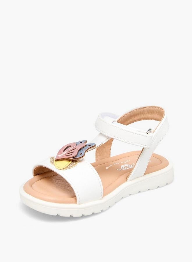 Barefeet Girls Butterfly Applique Hook & Loop Sandals - Image 3
