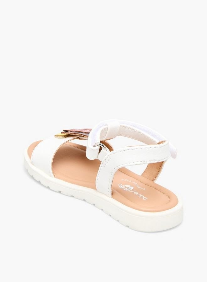 Barefeet Girls Butterfly Applique Hook & Loop Sandals - Image 4