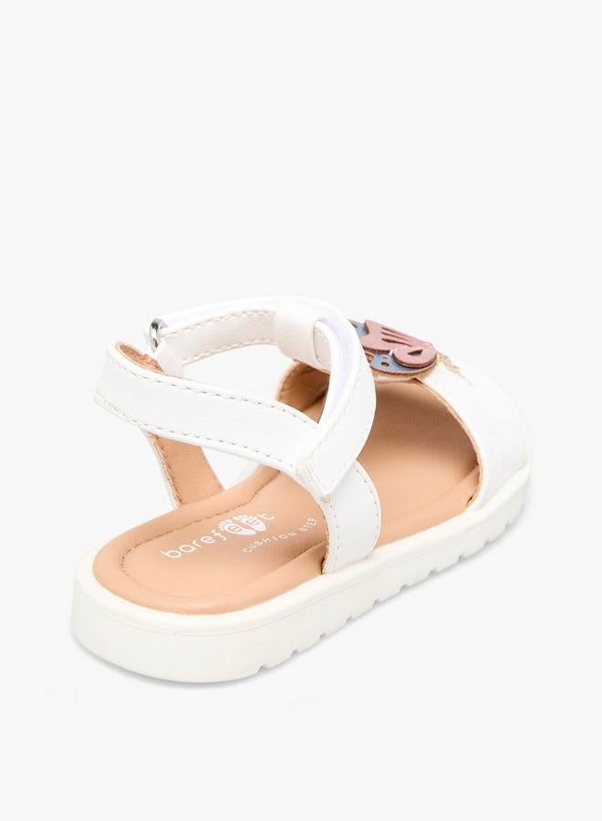 Barefeet Girls Butterfly Applique Hook & Loop Sandals - Image 5