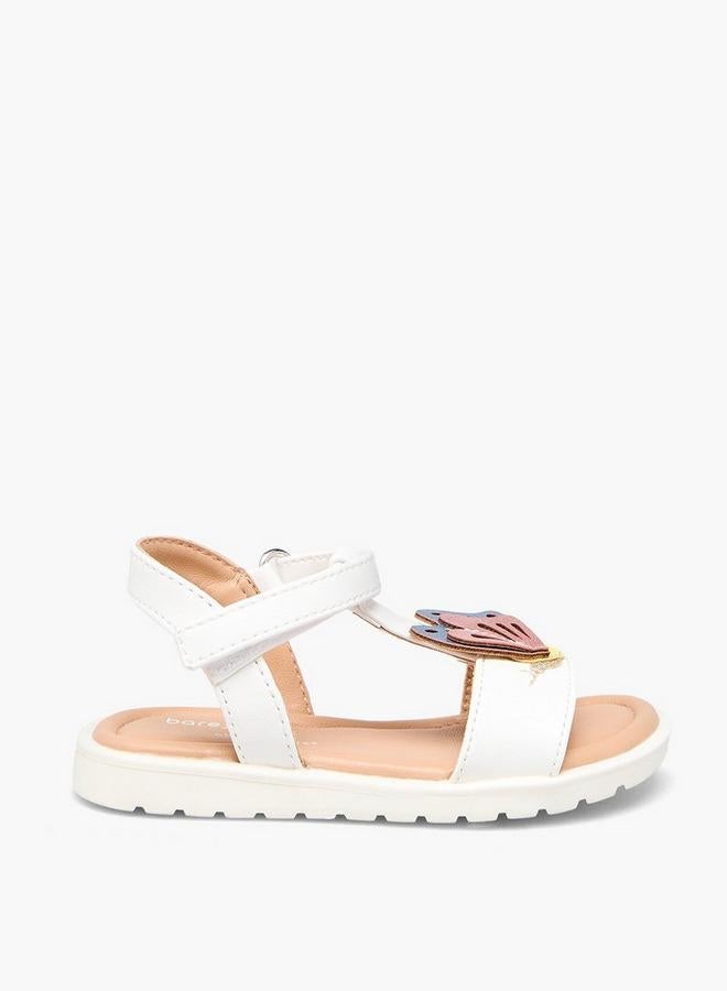 Barefeet Girls Butterfly Applique Hook & Loop Sandals - Image 1