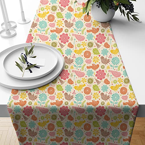 BRICK HOME Floral Printed Poly Cotton 6 Seater Table Runner and Bed Runner (13 x 72 Inches with Tassel) - Image 3