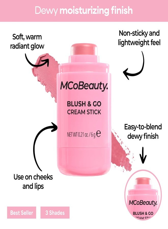 MCoBeauty Blush & Go Cream Stick - Baby Pink - Image 3