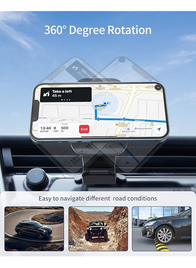 TERRIFI 3 In 1 Magnetic Wireless Car Charger, Car Charger Mount For Iphone/Apple Watch/Airpods, Car Phone Holder Only Support With Iphone/14/13/12 Pro Max, Apple Watch Se 7/6/5/4/3/2, Airpods 2/3/Pro - Image 5