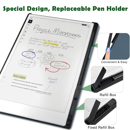 Aippdo Case for Remarkable Paper Pro Tablet 11.8" (Released in 2024), Hard Back Shell Protective Book Folio Cover with Built-in Pen Holder, with Auto Sleep/Wake Function. - Image 4