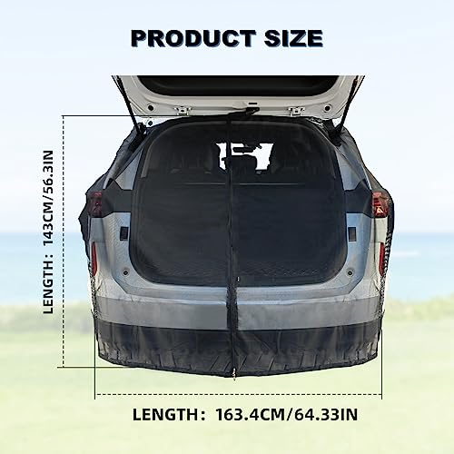 RBOKO Car Tailgate Mesh Screen, Breathable Mesh Net for Car Tailgate for UV Sun Protection Ventilation Privacy Protection Magnetic Suction for SUV MPV Camping Self Drive Trip, Car Camping Accessories - Image 2