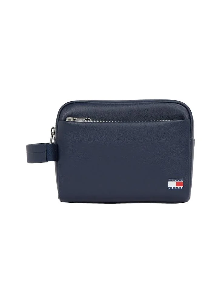 TOMMY JEANS Logo Heritage Leather Washbag