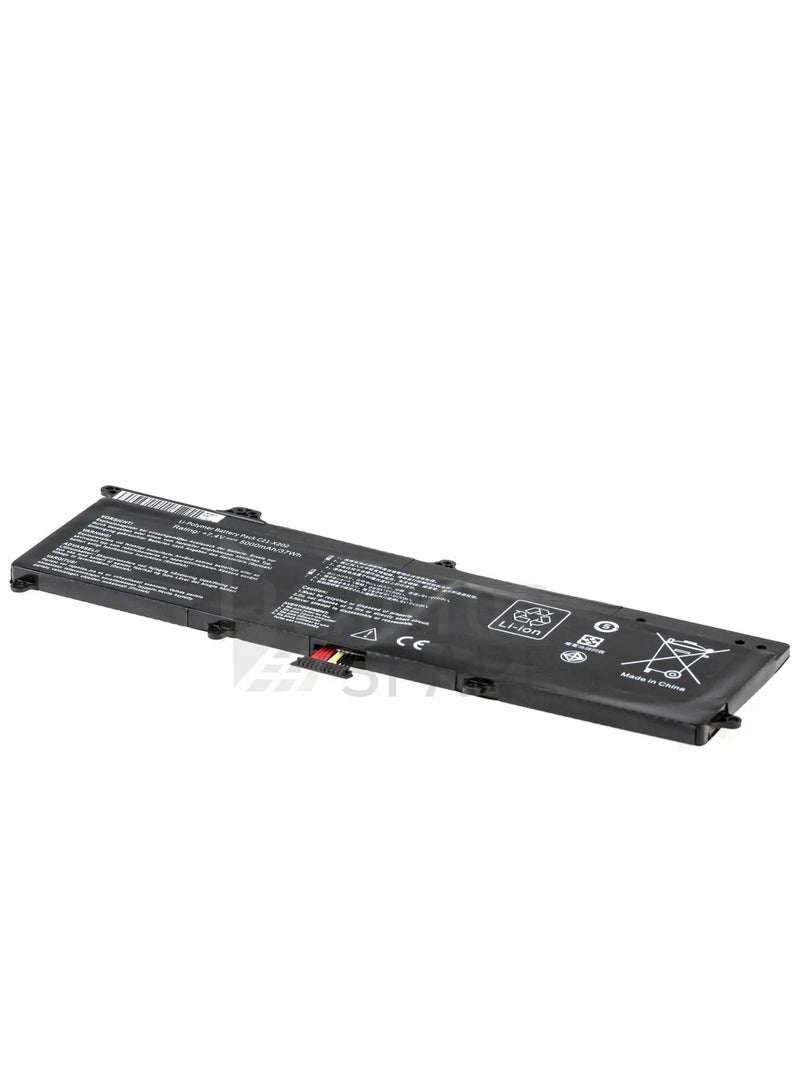 C21-X202 Laptop Battery for Asus Vivobook S200 S200E X201 X201E X202 X202E Q200 Q200E C21x202 S200E-CT158H X201E-KX096H X202E-DH31T Q200E-BHI3T45 F201E F201E-KX052H KX068H 0B200-00230300 7.4V 38Wh - Image 1