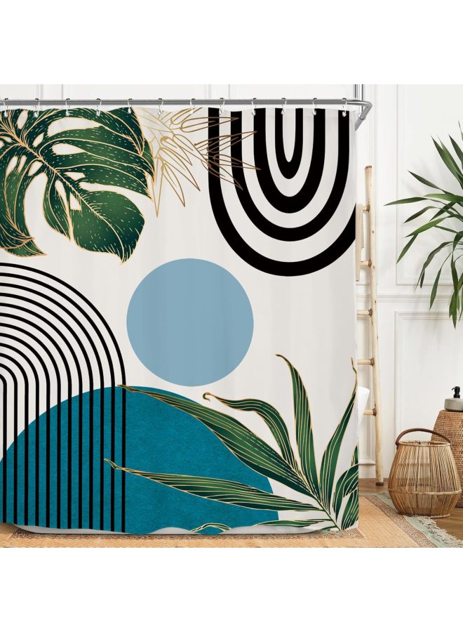 Plaid Waterproof Shower Curtain, Mildew-proof Bathroom Toilet Shower Parion Curtain