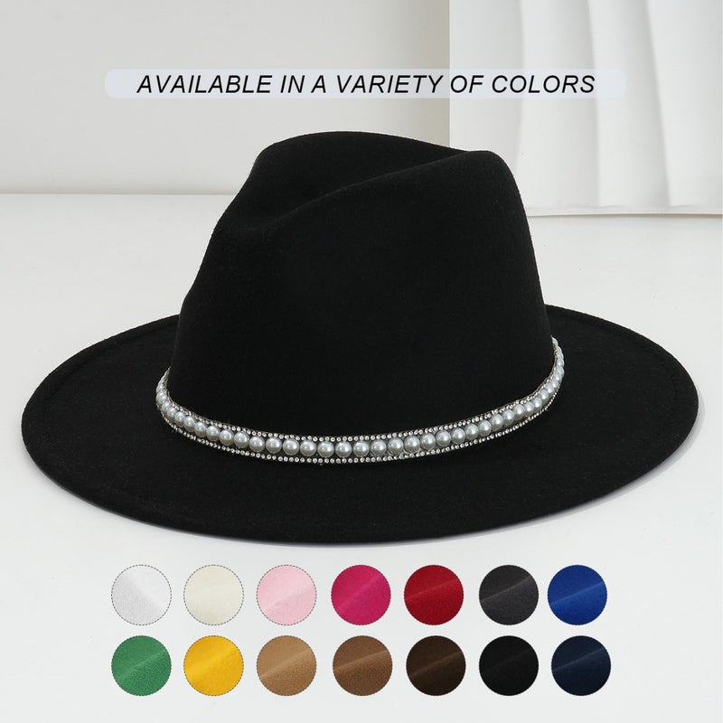 Unisex British Style Topper Hat Vintage Cowboy Hat White Pearl Rhinestone Accessories Belt For Wedding Gifts - Image 2