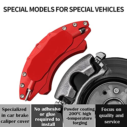AOOA Brake Disc Red Caliper Cover Powder Coating Fits Dodge Charger/Challenger SXT/SE/Chrysler 300 ((Front Single Piston) - Image 3