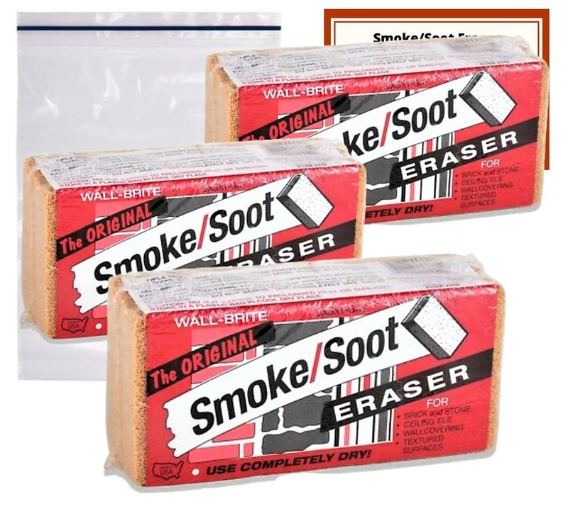 Absorene Smoke Soot Eraser Sponge 3 Pack with Storage Bag and Instruction Card - Image 3