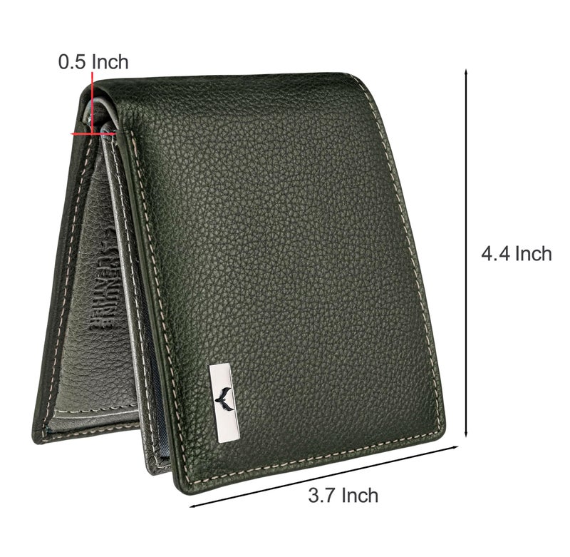 Eagle Crest Kolt Olive Green/Light Grey Leather Wallet for Men - Image 5
